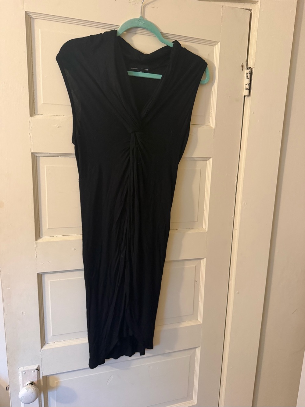 Isabella Rodriguez Black Sleeveless Knot-Front Midi Dress